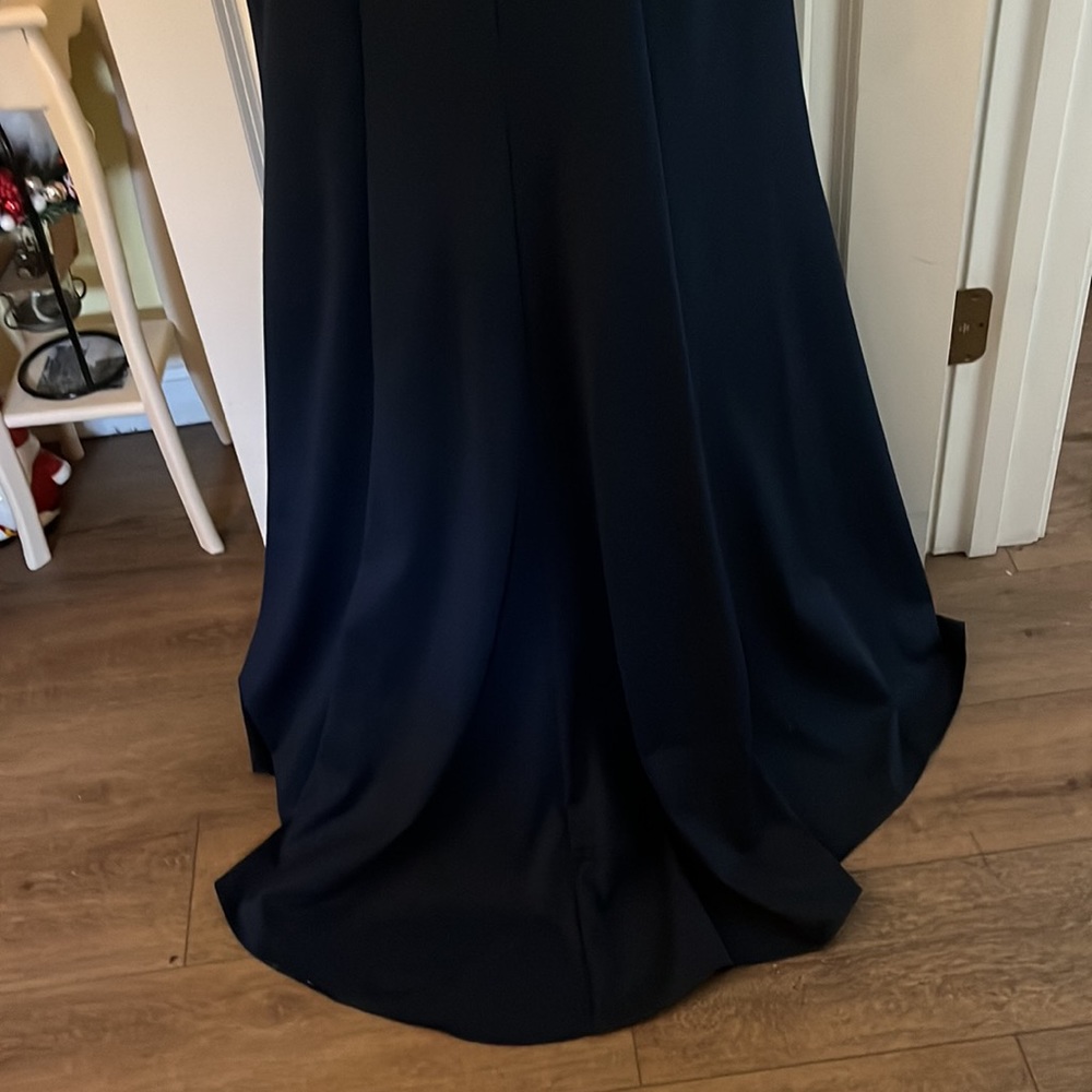 Lucci Lu Size 14 Sequined full length gown. Wedding/Special Occasion. Navy - Picture 9 of 16